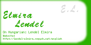 elmira lendel business card
